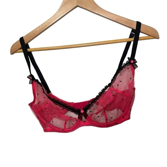 AGENT PROVOCATEUR  Pink/Black Poppie bra 34DD - Picture 2 of 6